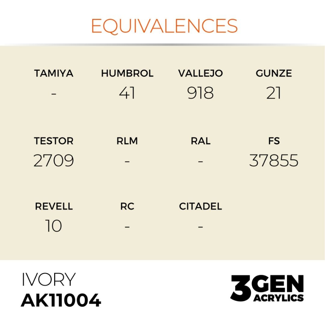 AK Interactive 3 Gen Acrylics AK11004 Ivory 17ml