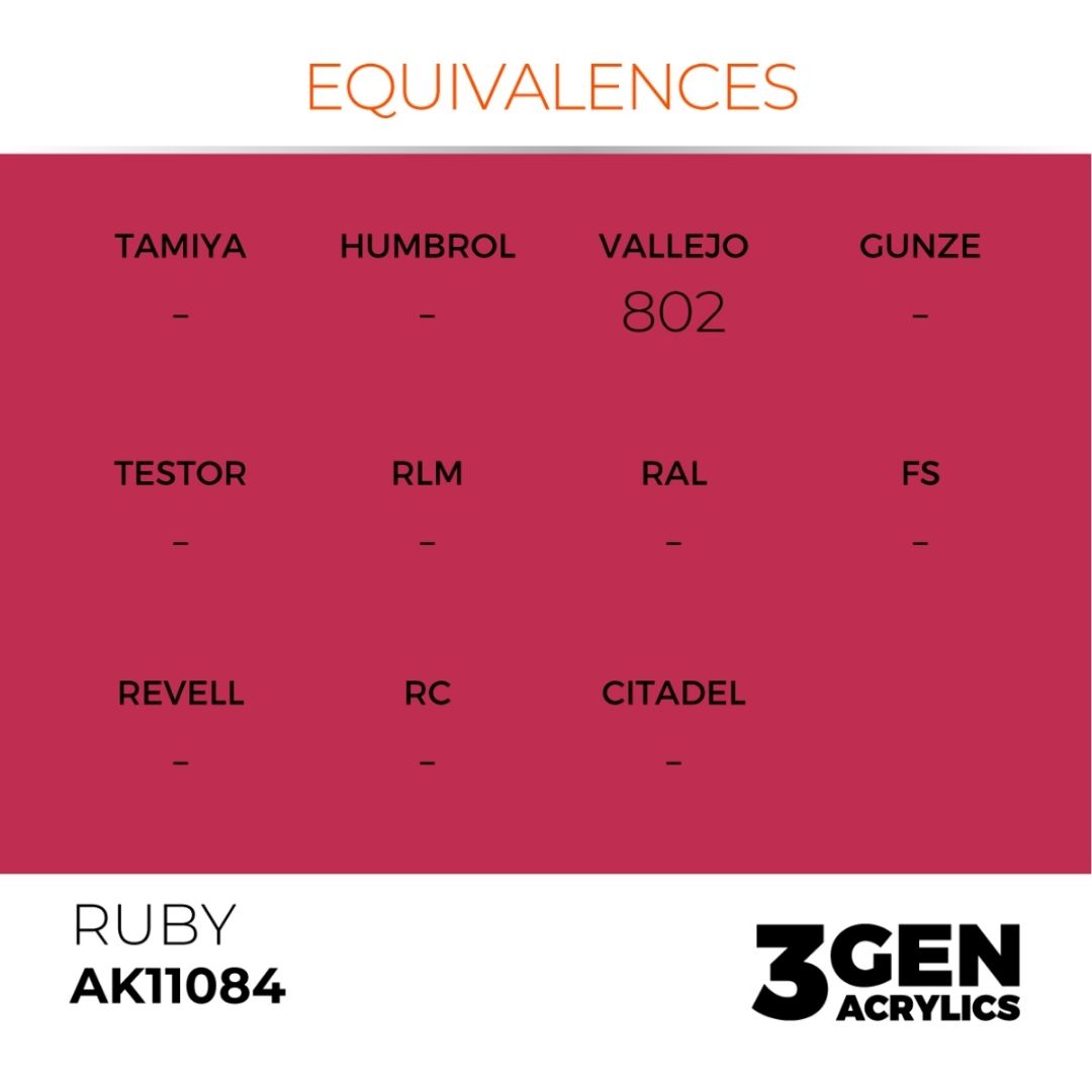 AK Interactive 3 Gen Acrylics AK11084 Ruby 17ml