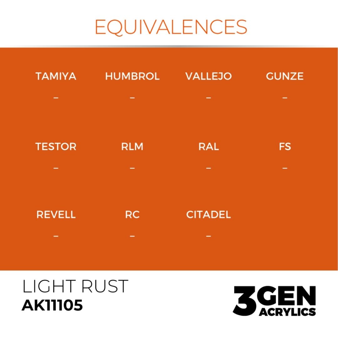 AK Interactive 3 Gen Acrylics AK11105 Light Rust 17ml