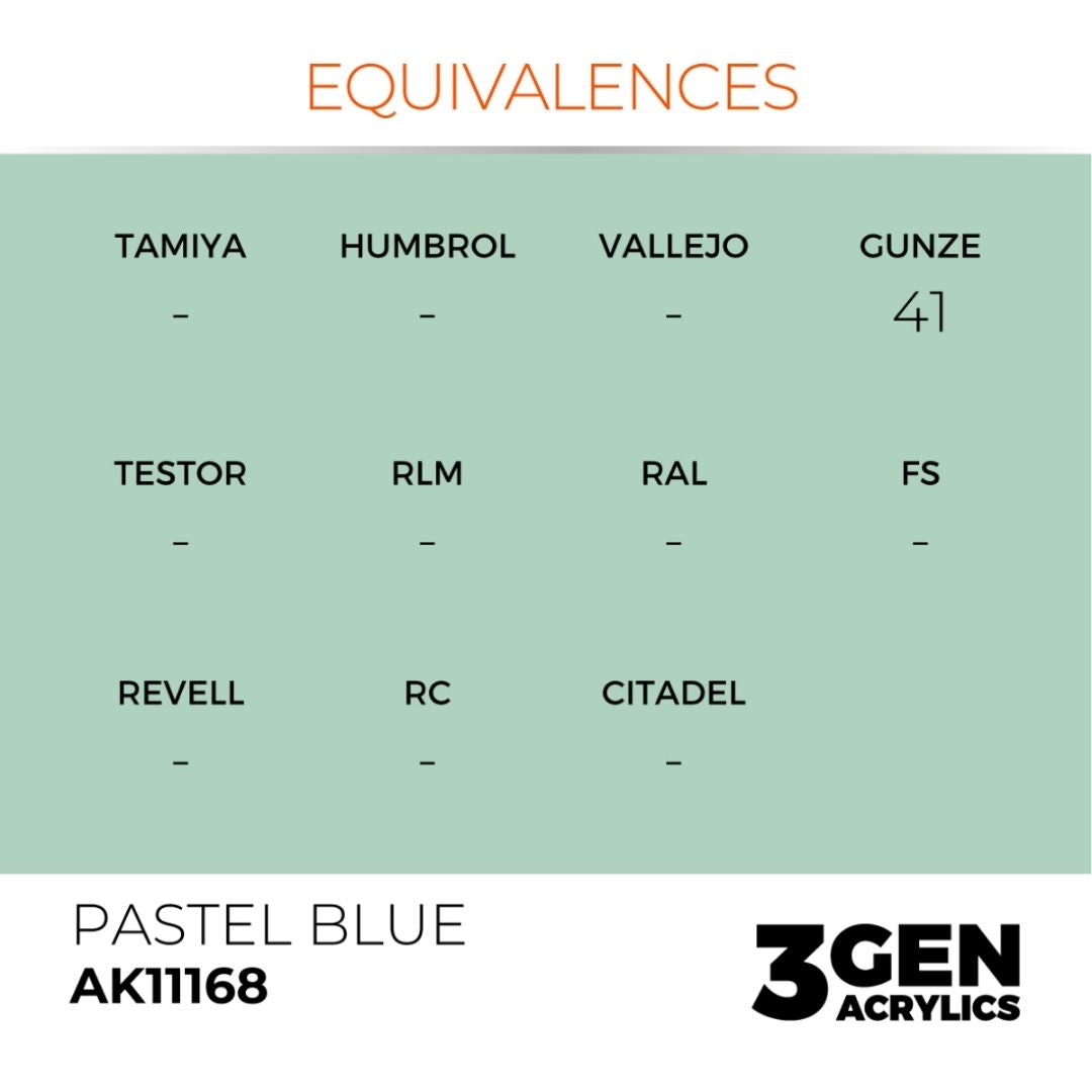 AK Interactive 3 Gen Acrylics AK11168 Pastel Blue 17ml