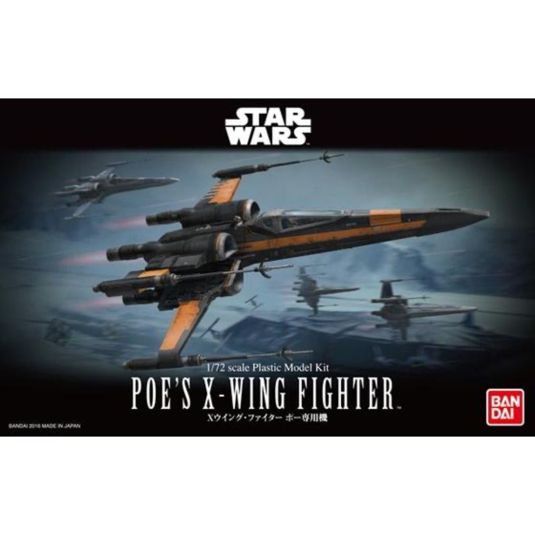 Bandai Star Wars Poe's X-Wing Fighter 1/72 Scale Model Kit (01216)