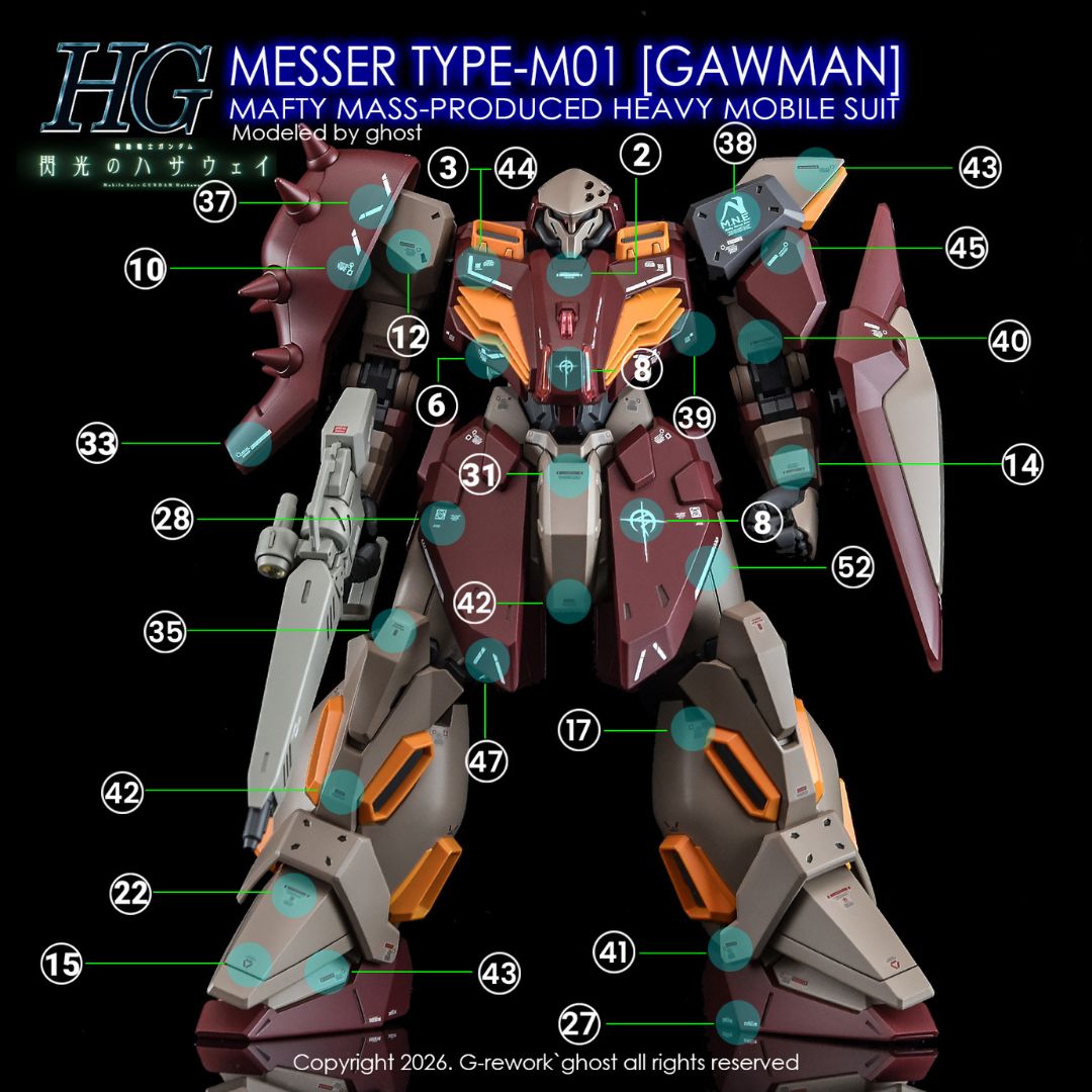 G-Rework Decal - [HG] Me02R-M01 Messer Type-M01 [Gawman]