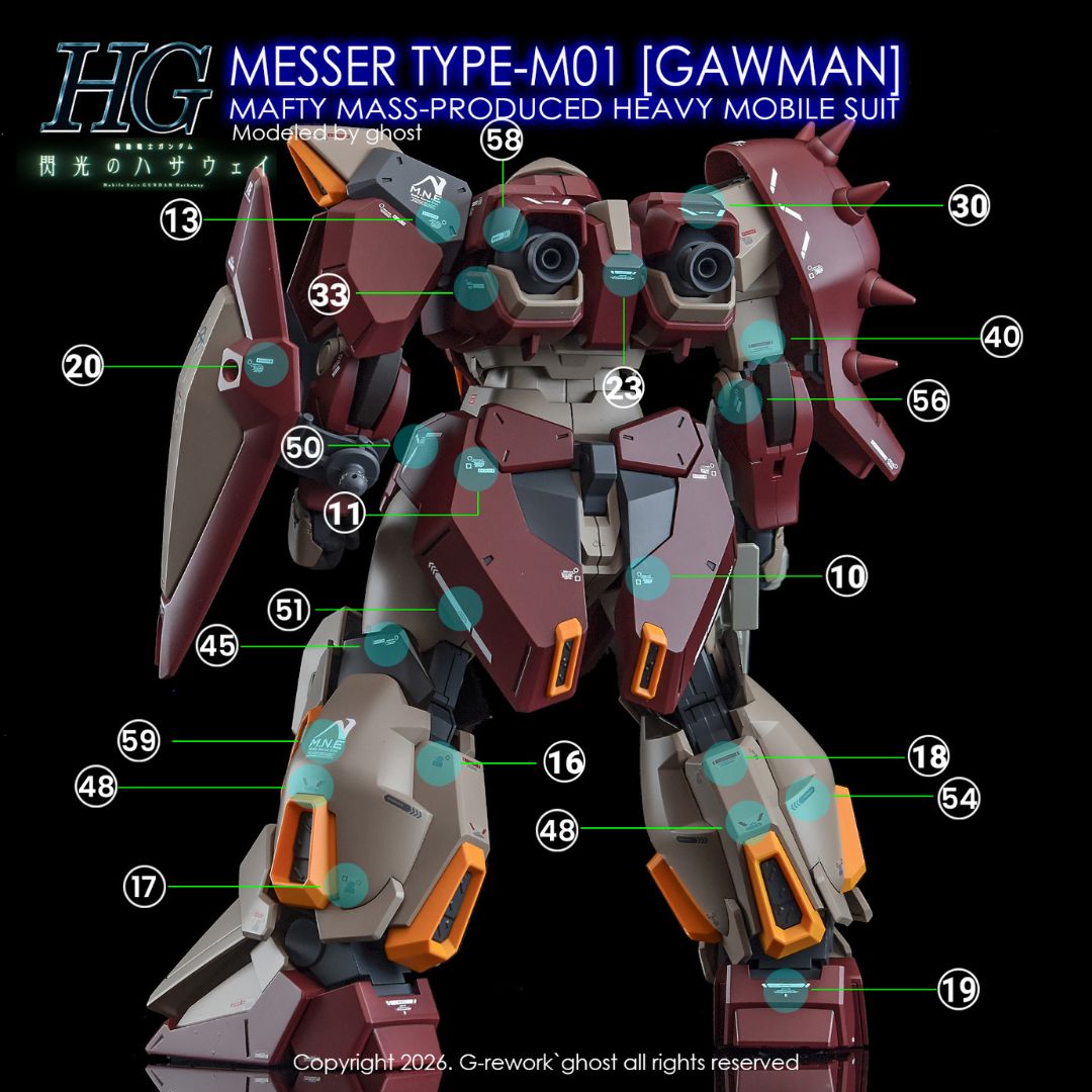 G-Rework Decal - [HG] Me02R-M01 Messer Type-M01 [Gawman]