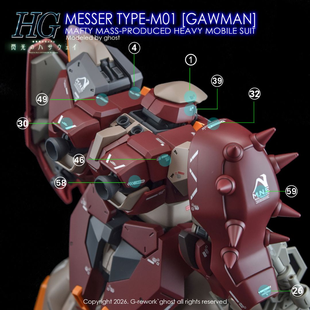 G-Rework Decal - [HG] Me02R-M01 Messer Type-M01 [Gawman]