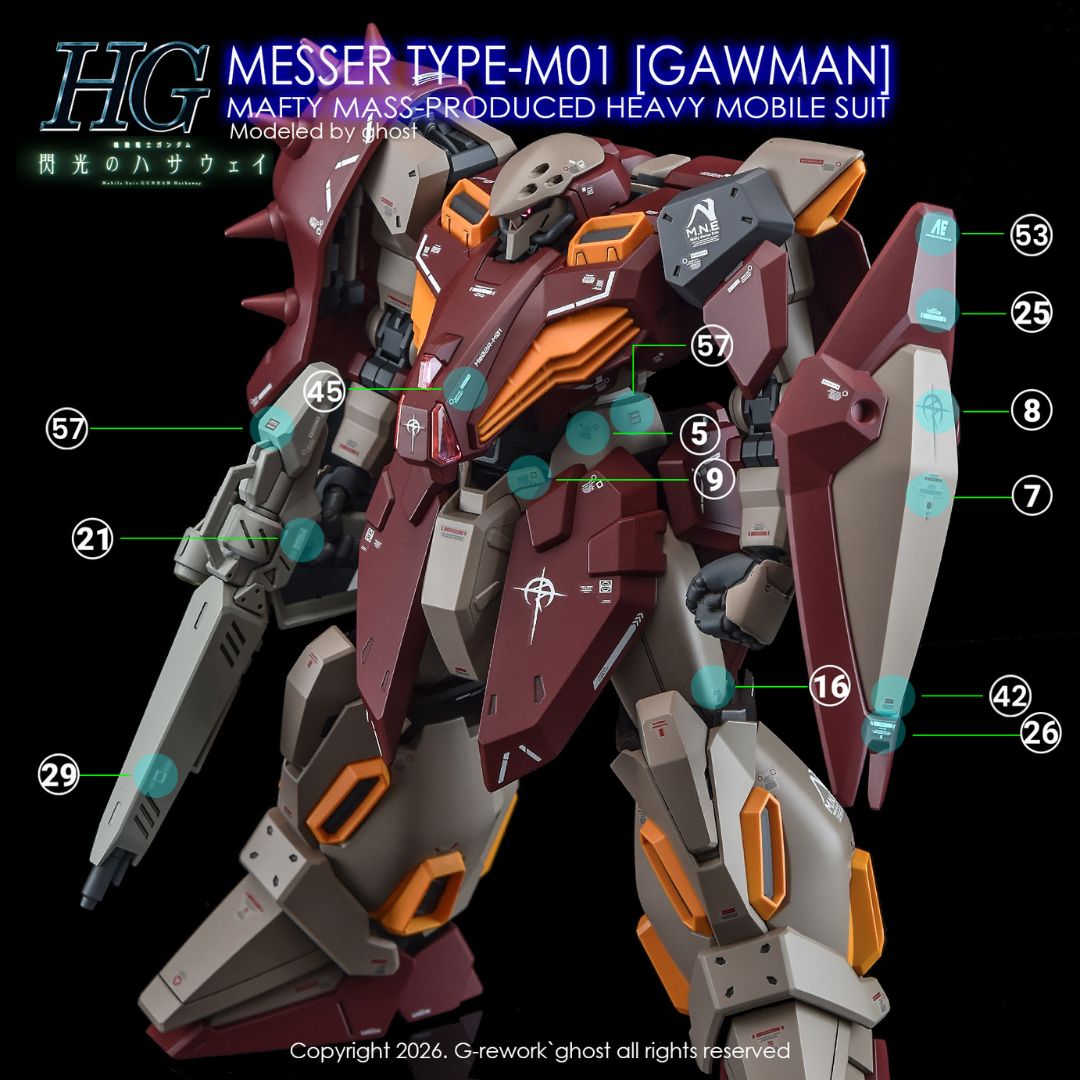G-Rework Decal - [HG] Me02R-M01 Messer Type-M01 [Gawman]