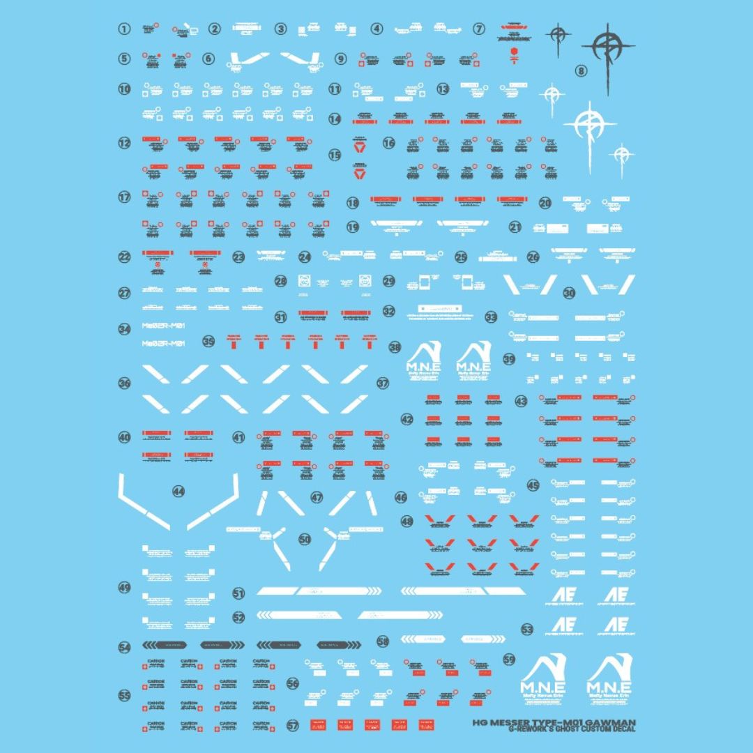 G-Rework Decal - [HG] Me02R-M01 Messer Type-M01 [Gawman]