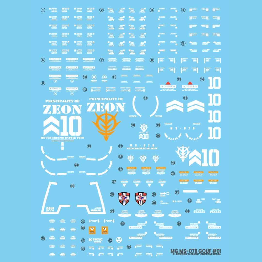 G-Rework Decal - [MG] MS-07B GOUF 2.0