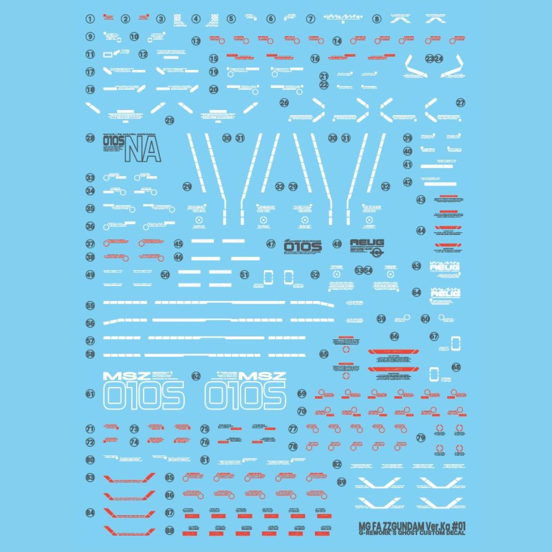 G-Rework Decal - [MG] Full Armor ZZ Gundam Ver Ka