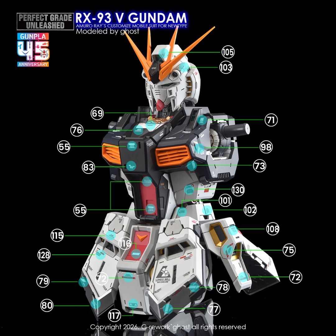G-Rework Decal - [PG] PG UNLEASHED RX-93 V GUNDAM (Renew)