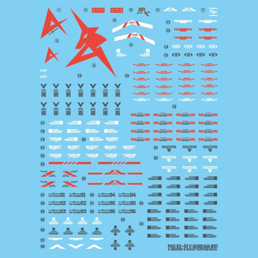 G-Rework Decal - [PG] PG UNLEASHED RX-93 V GUNDAM (Renew)