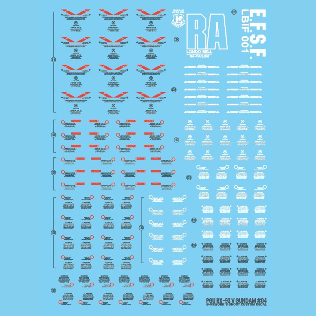 G-Rework Decal - [PG] PG UNLEASHED RX-93 V GUNDAM (Renew)
