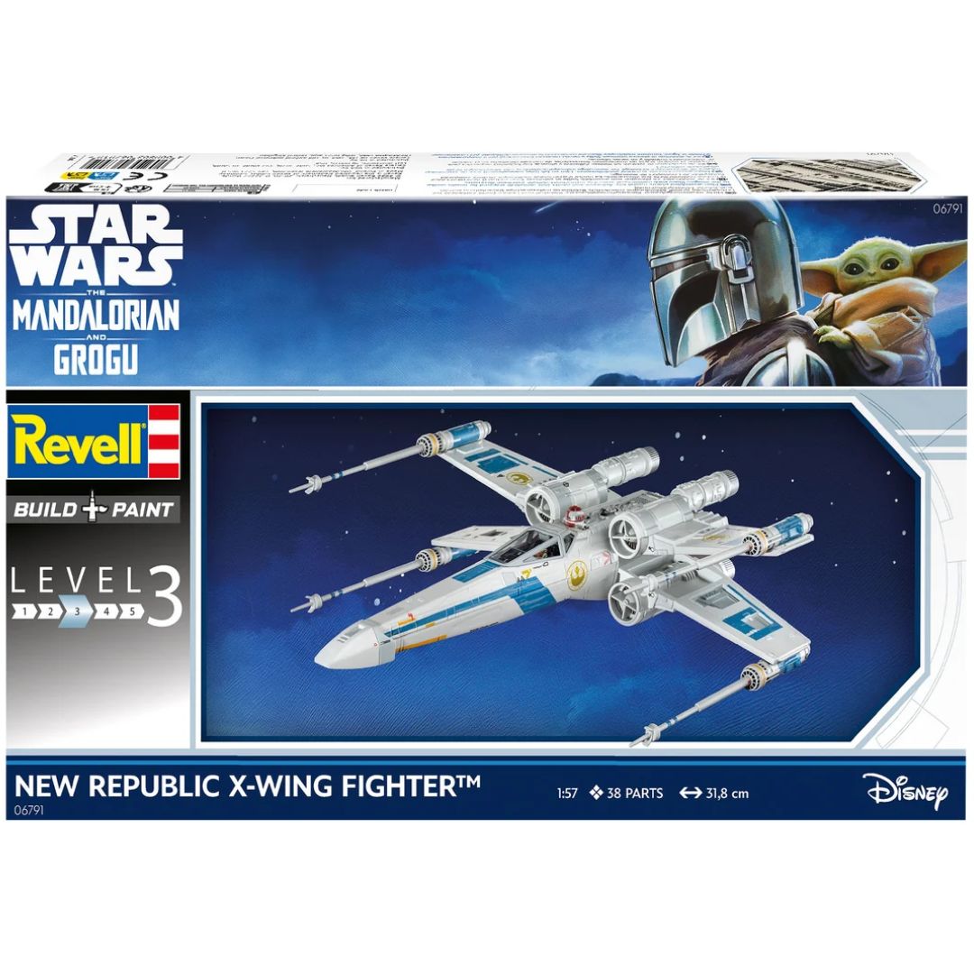 Revell Star Wars The Mandalorian and Grogu: New Republic X-Wing Fighter 1/57 Scale Model Kit (06791)