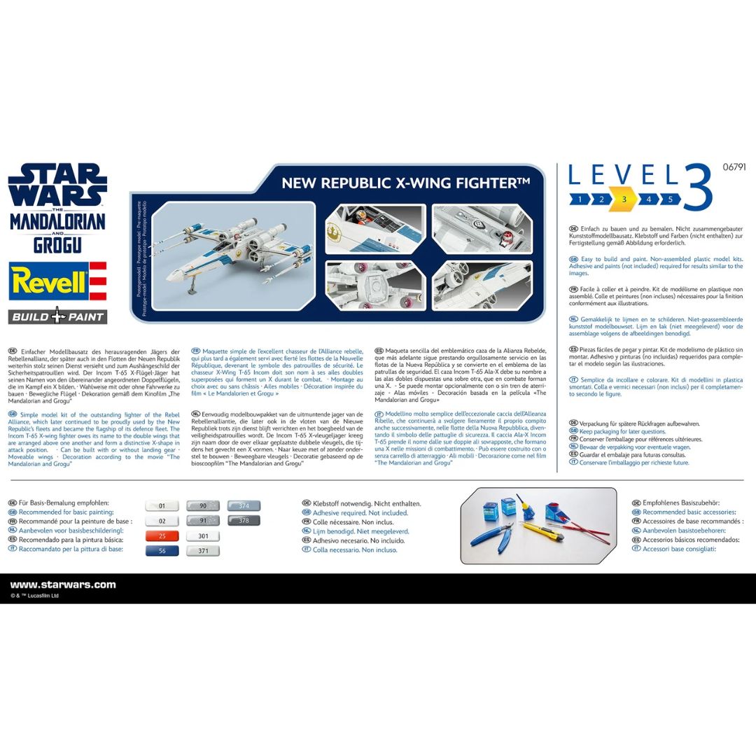 Revell Star Wars The Mandalorian and Grogu: New Republic X-Wing Fighter 1/57 Scale Model Kit (06791)