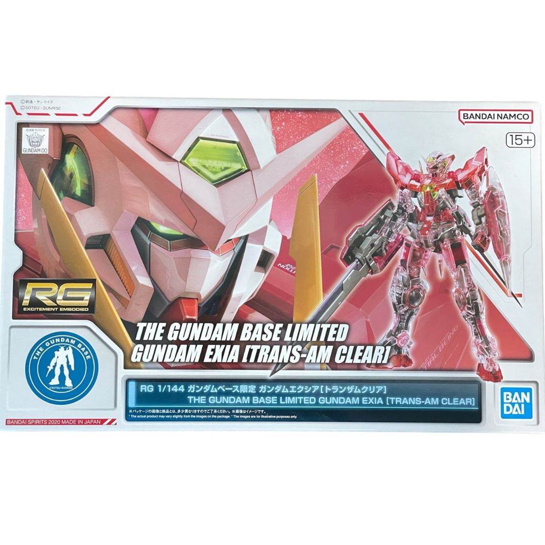 Bandai RG 1/144 The Gundam Base Limited Gundam Exia [Trans-AM Clear]