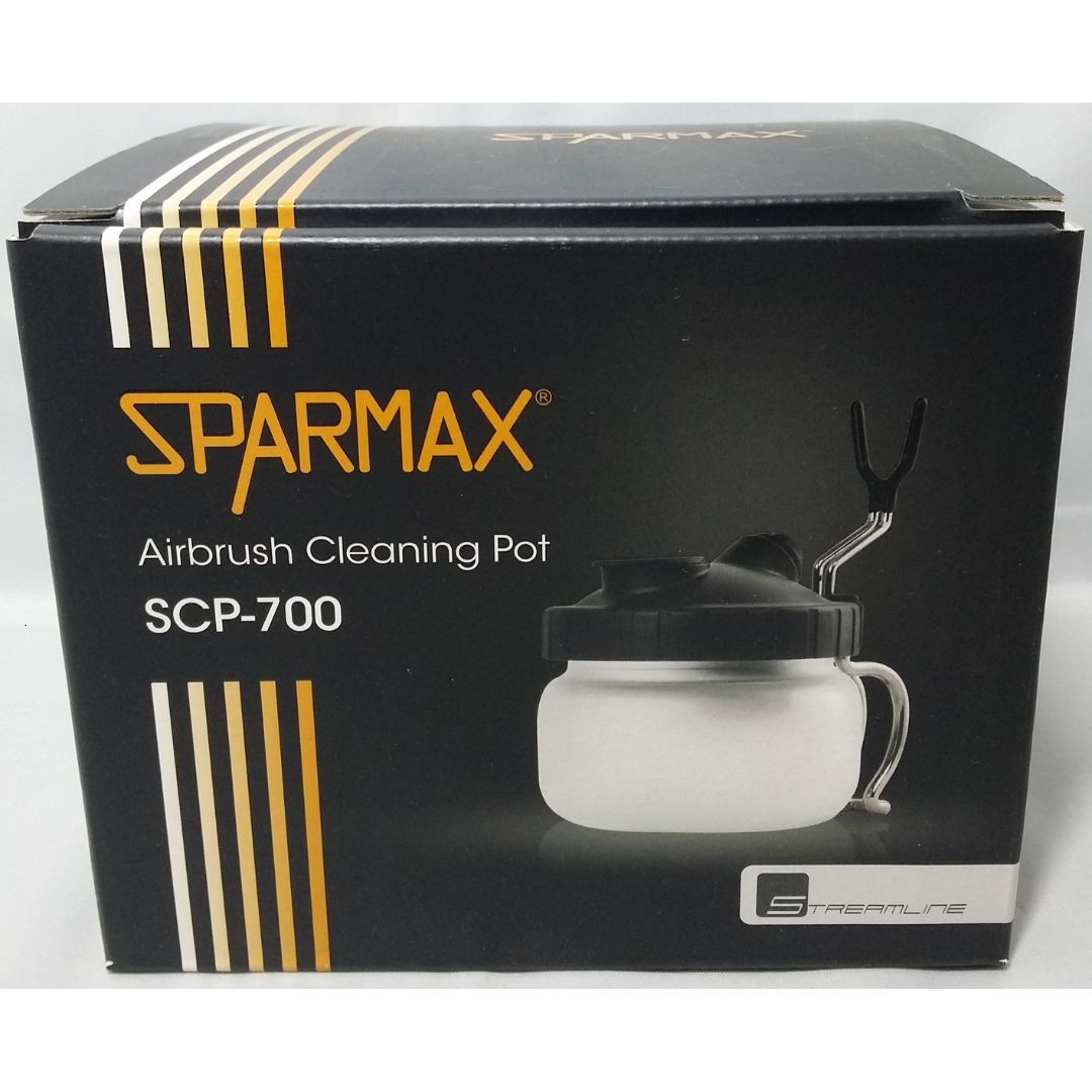 Sparmax Spray Out Cleaning Pot with Airbrush Hanger