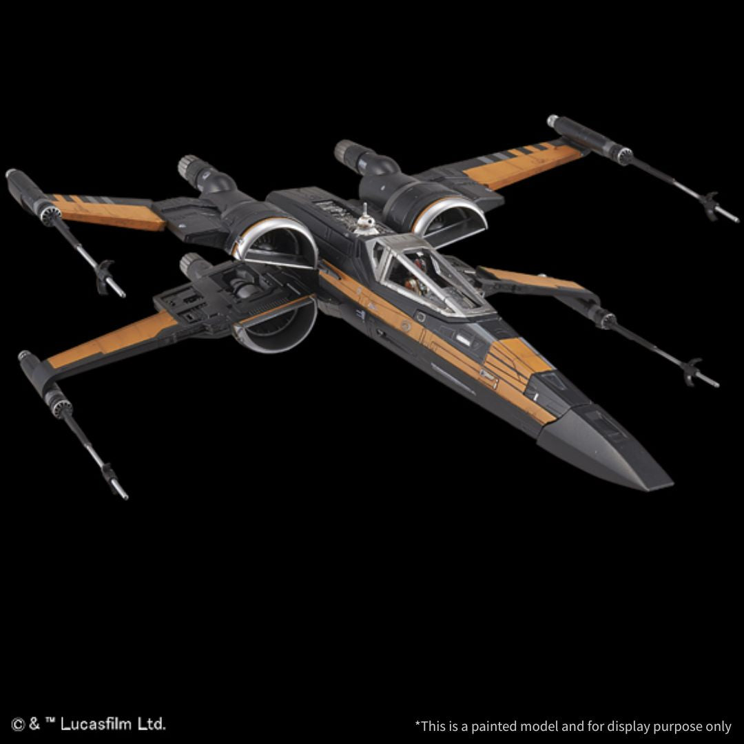 Bandai Star Wars Poe's X-Wing Fighter 1/72 Scale Model Kit (01216)