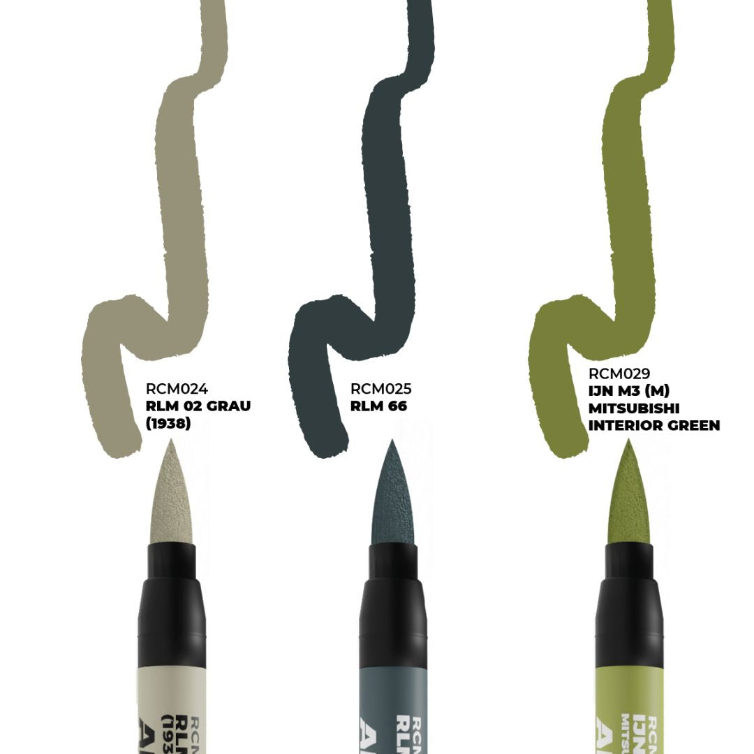 AK Interactive Real Colors Markers Set RCM110 - WWII Axis Aircraft Cockpit Colors