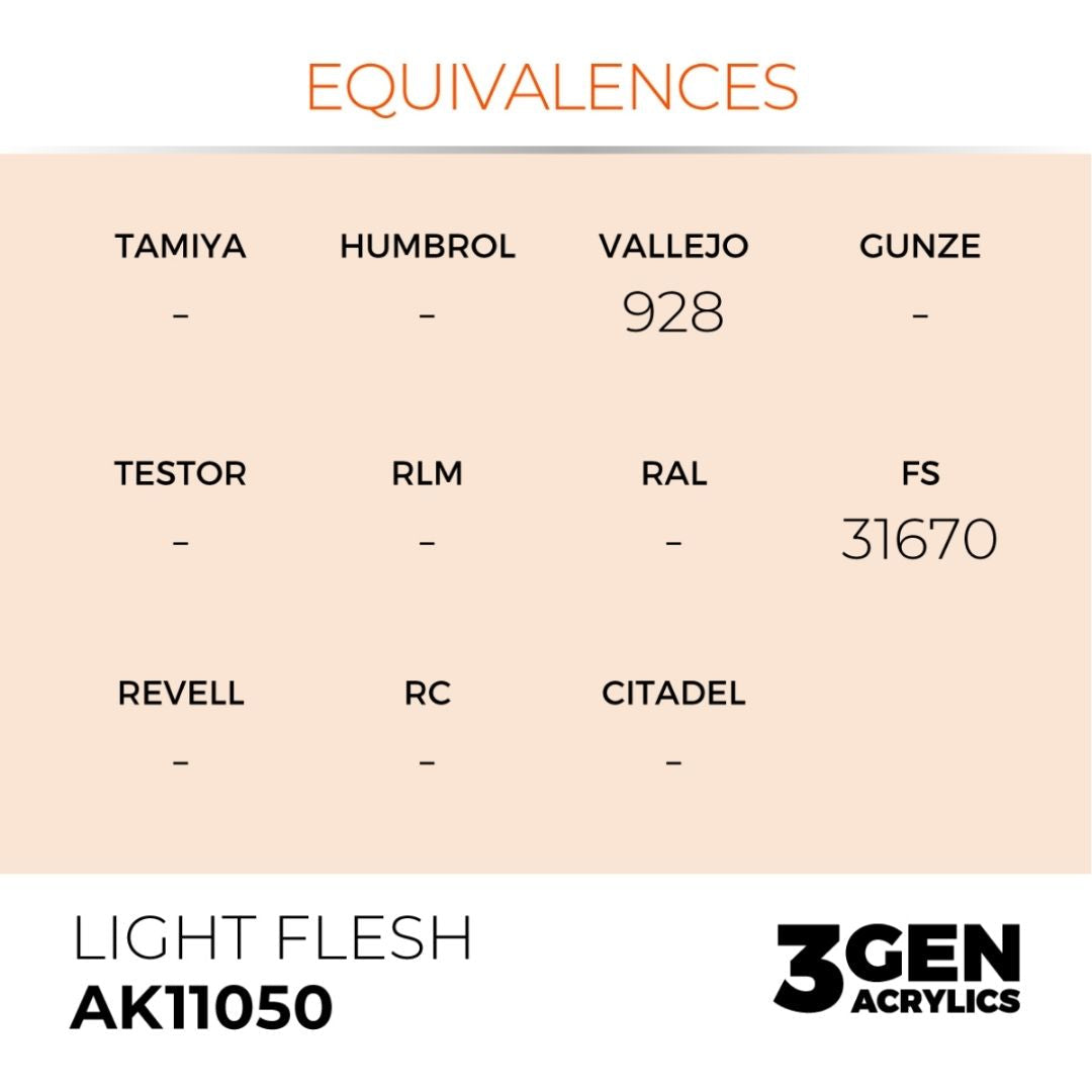 AK Interactive 3 Gen Acrylics AK11050 Light Flesh 17ml
