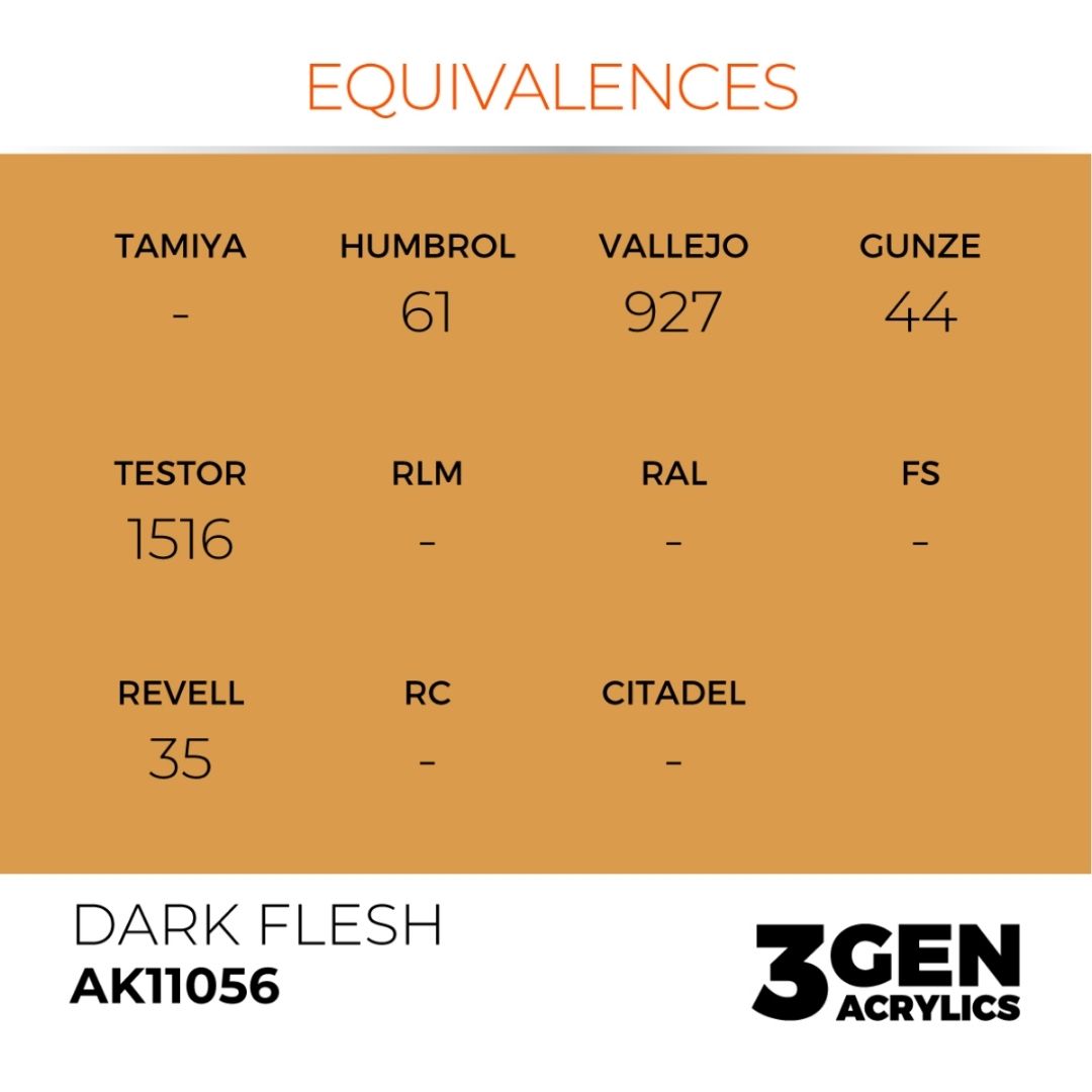 AK Interactive 3 Gen Acrylics AK11056 Dark Flesh 17ml