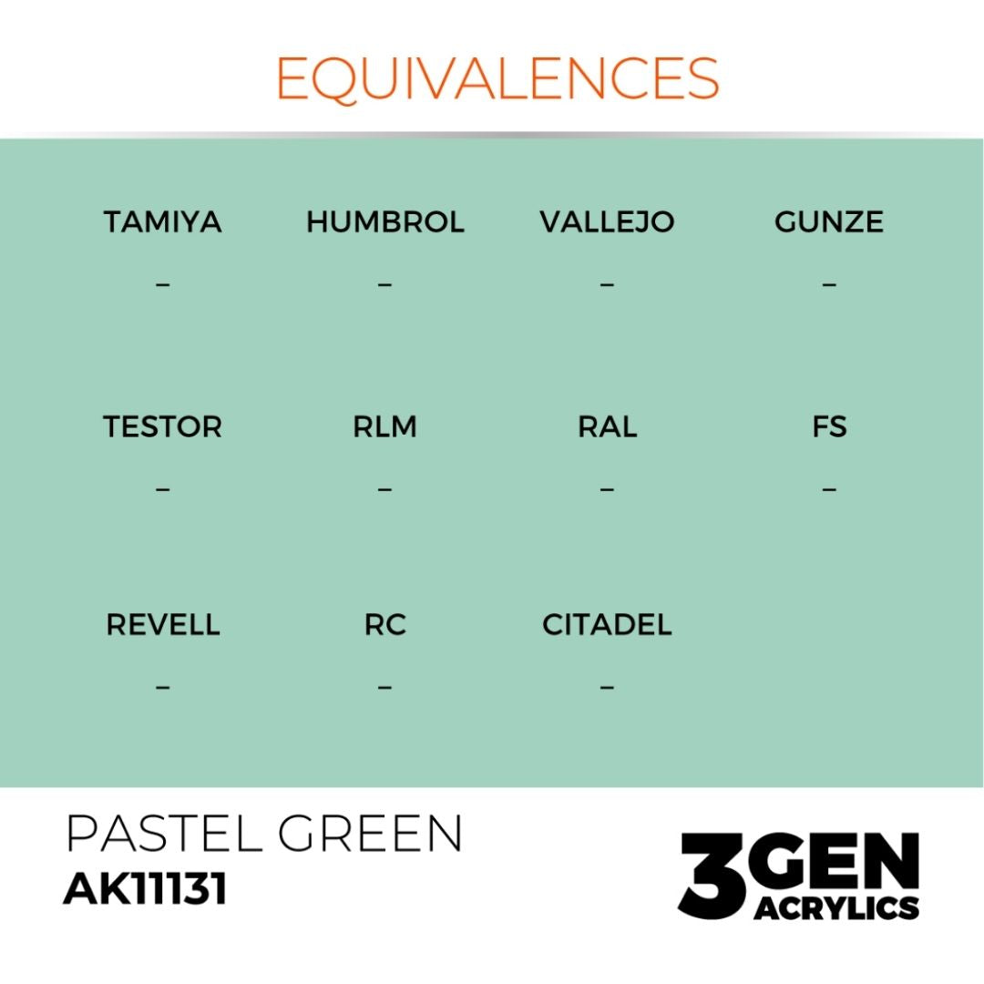 AK Interactive 3 Gen Acrylics AK11131 Pastel Green 17ml
