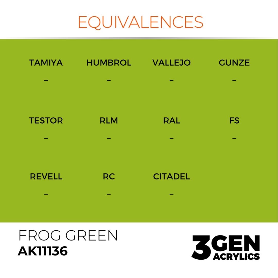 AK Interactive 3 Gen Acrylics AK11136 Frog Green 17ml