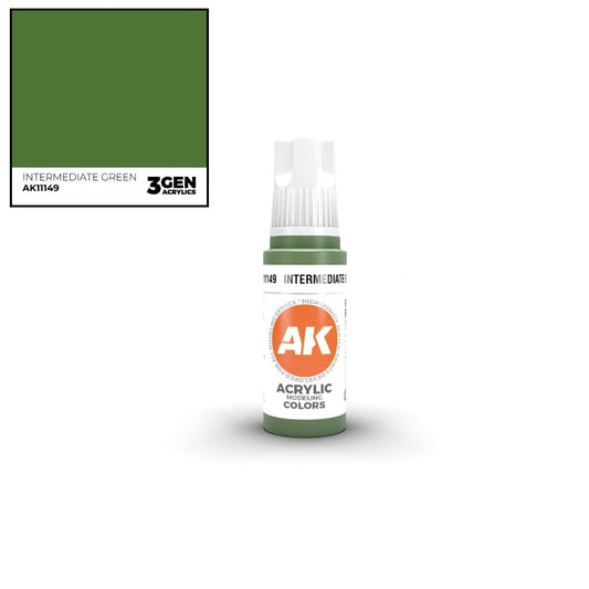 AK Interactive 3 Gen Acrylics AK11149 Intermediate Green 17ml