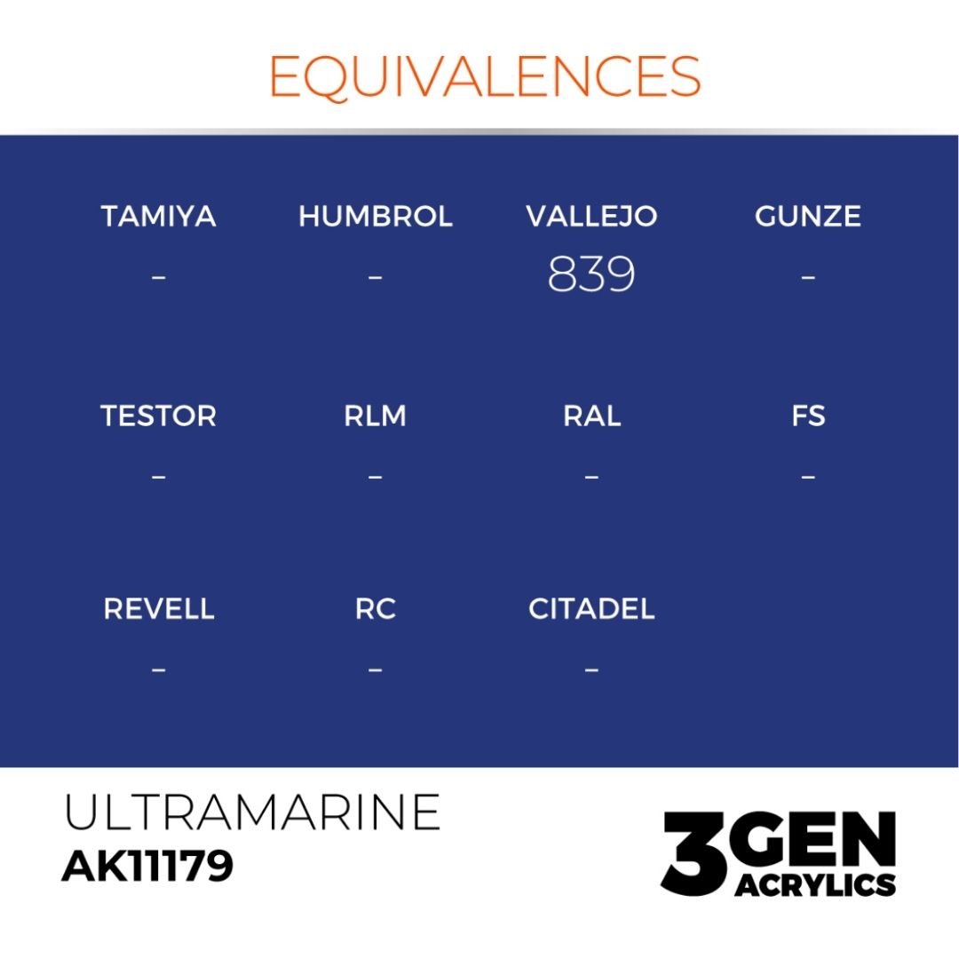 AK Interactive 3 Gen Acrylics AK11179 Ultramarine 17ml