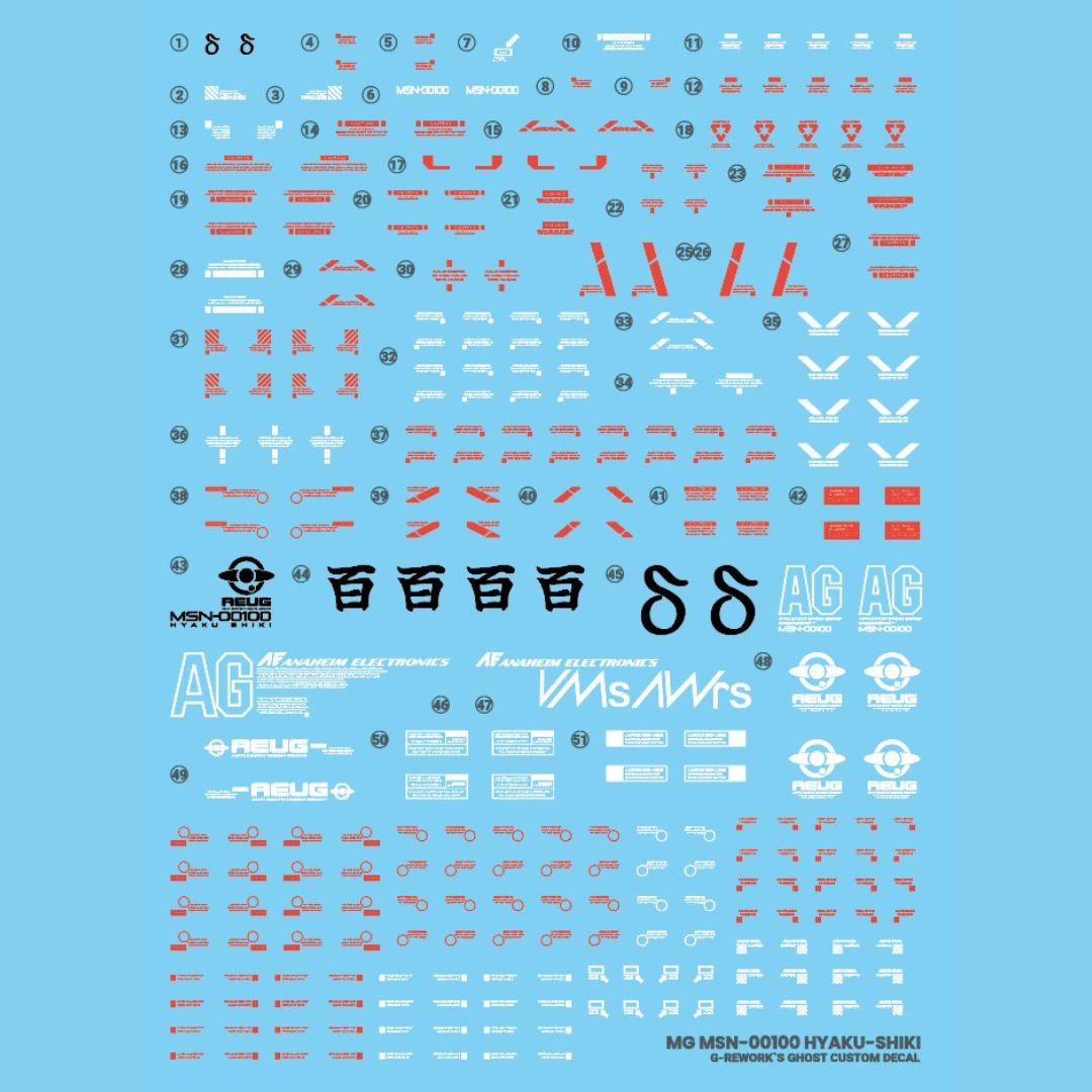 G-Rework Decal - [MG] MSN-00100 HYAKU-SHIKI VER 2.0