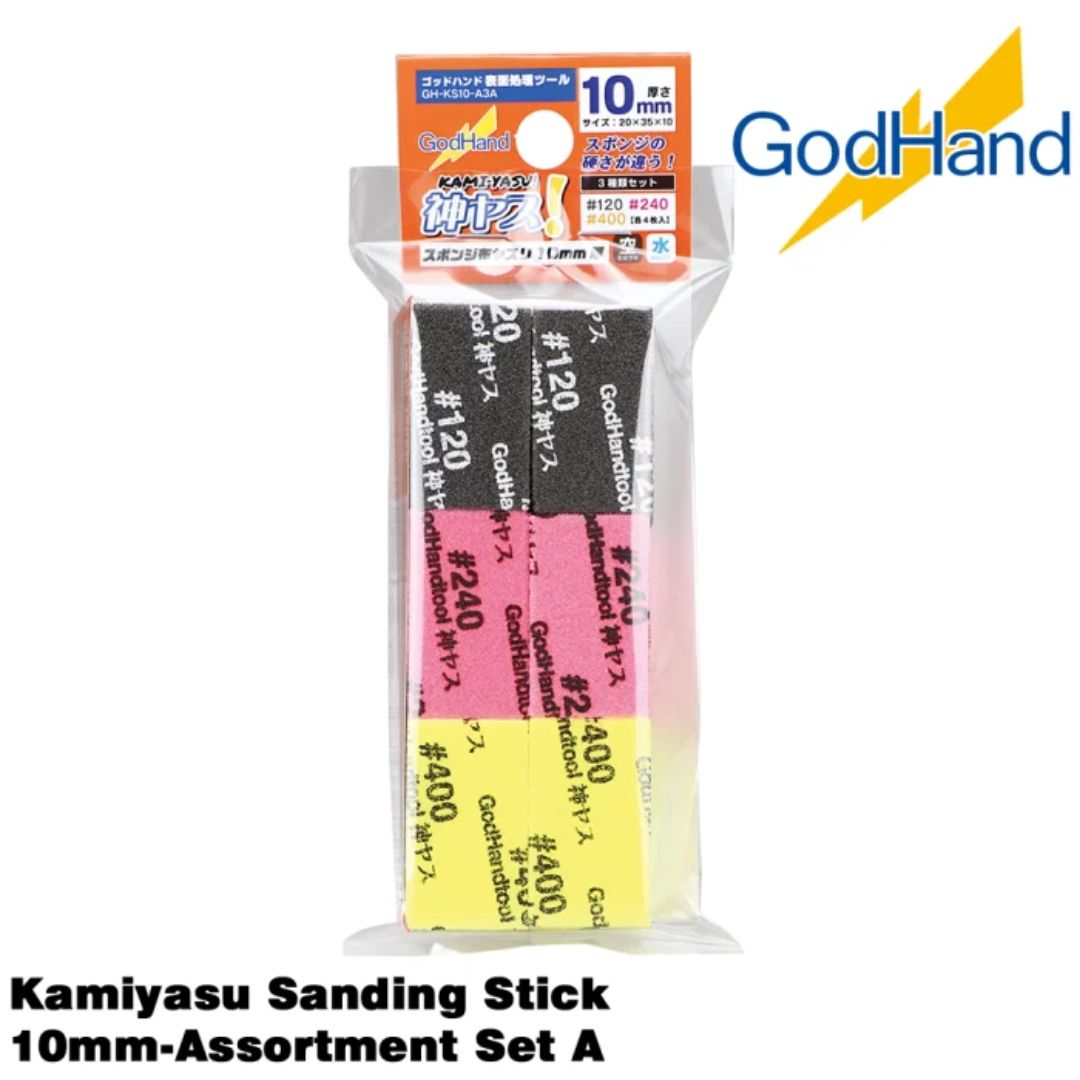 GodHand KS10-A3A Kamiyasu Sanding Stick 10mm Assortment Set A
