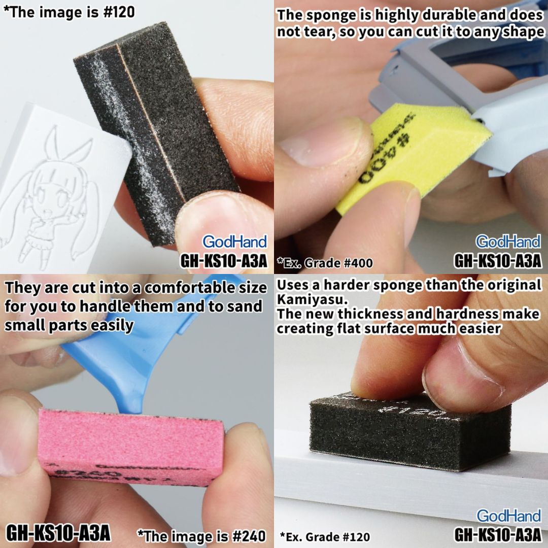 GodHand KS10-A3A Kamiyasu Sanding Stick 10mm Assortment Set A