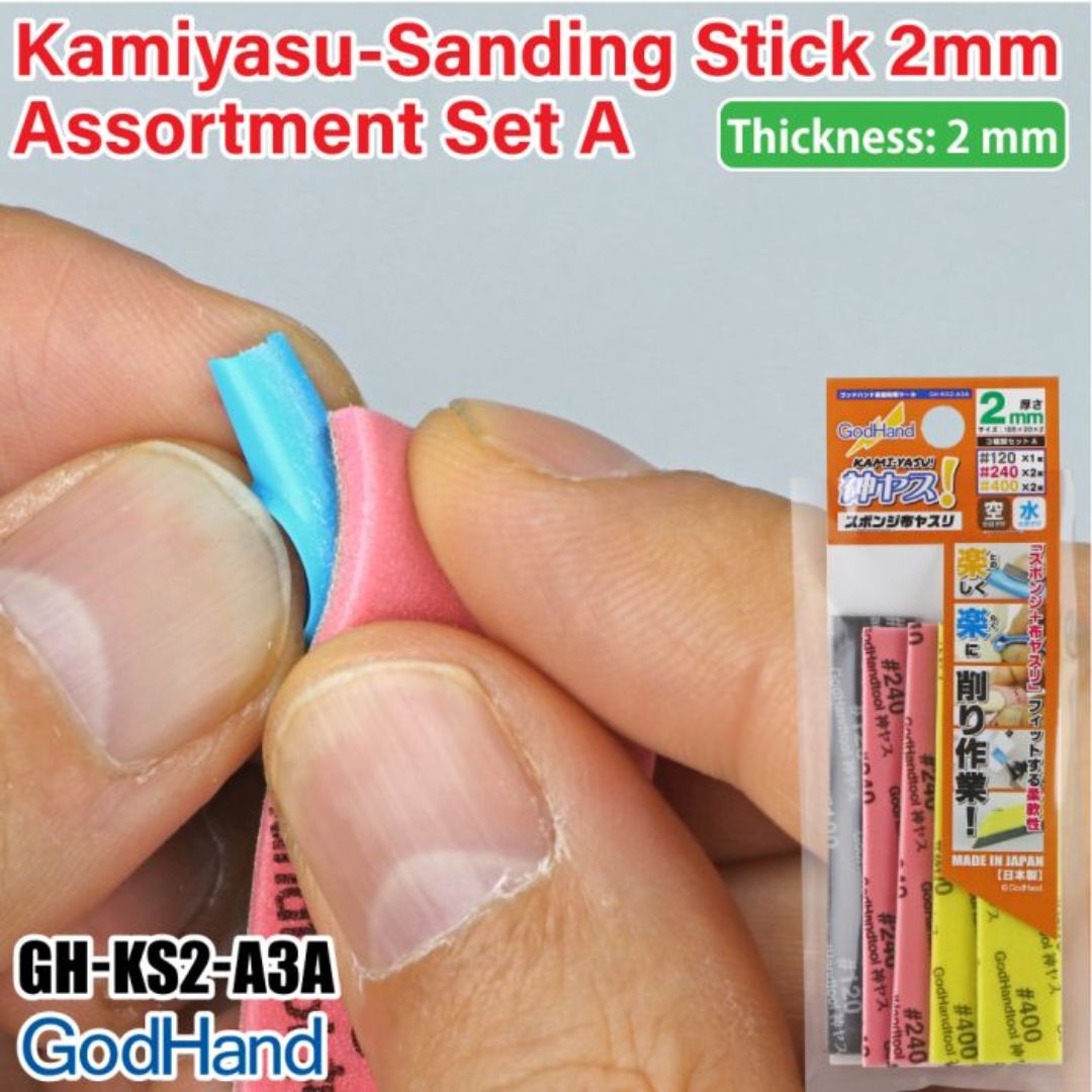 GodHand KS2-A3A Kamiyasu Sanding Stick 2mm Assortment Set A