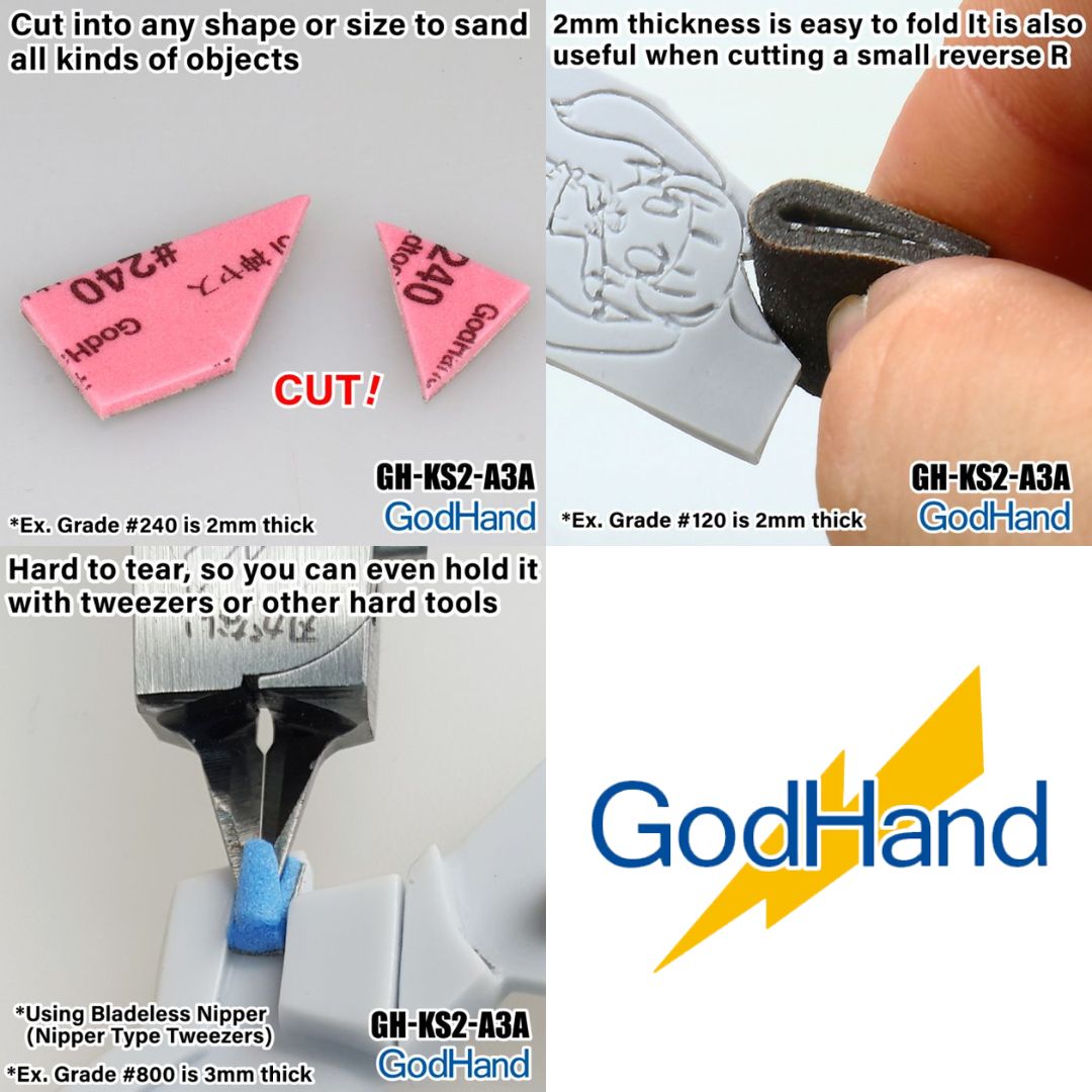 GodHand KS2-A3A Kamiyasu Sanding Stick 2mm Assortment Set A