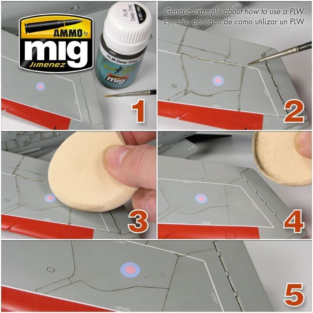 MIG-1602 Ammo by Mig PLW Deep Grey Panel Line Wash 35ml