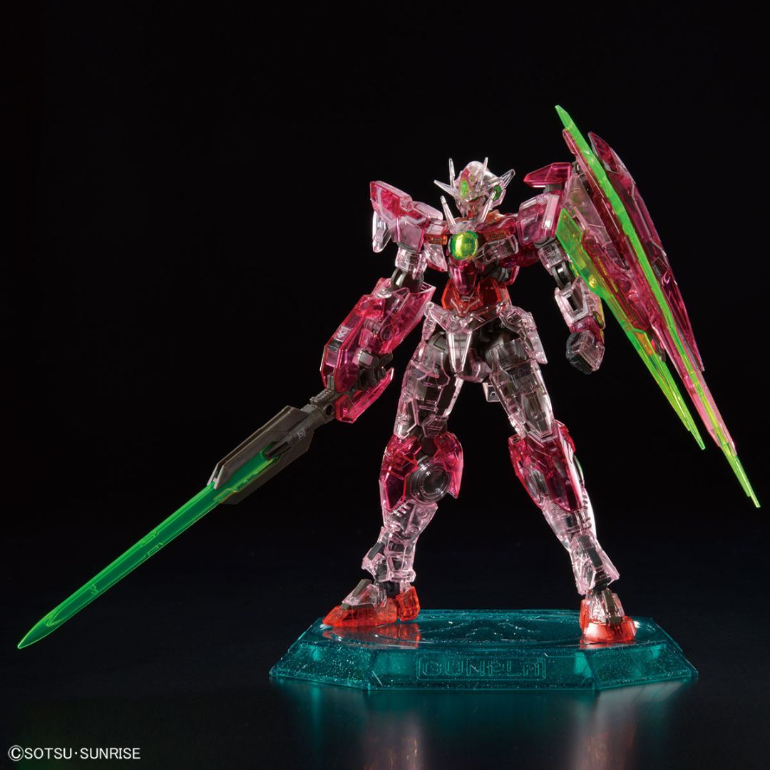 Bandai RG 1/144 The Gundam Base Limited Gundam OO QAN[T] [Trans-AM Clear]