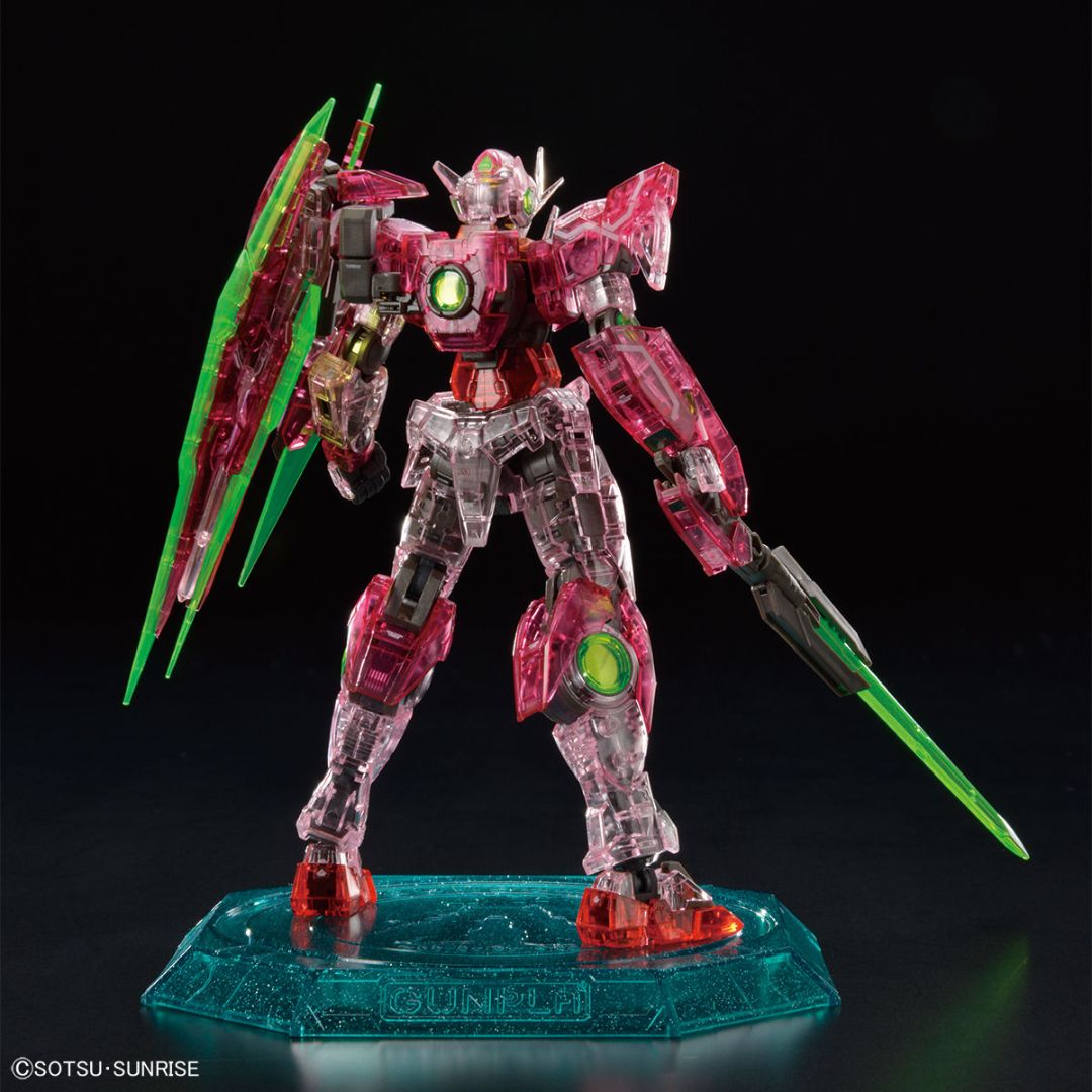 Bandai RG 1/144 The Gundam Base Limited Gundam OO QAN[T] [Trans-AM Clear]