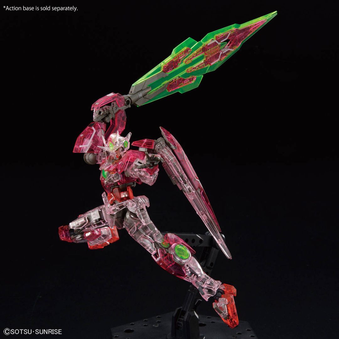 Bandai RG 1/144 The Gundam Base Limited Gundam OO QAN[T] [Trans-AM Clear]