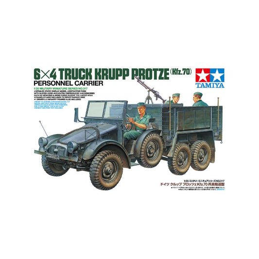 TAMIYA 1/35 6X4 Truck Krupp Protze (Kfz.70) Personnel Carrier (35317)